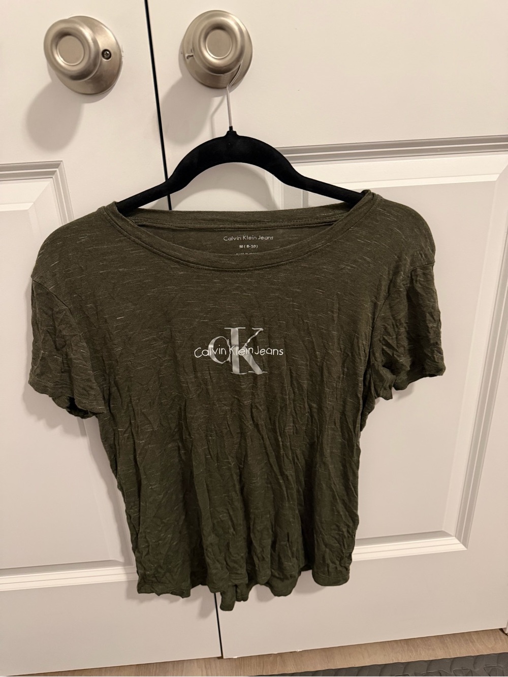 Calvin Klein Jeans Olive Green CK Logo Short Sleeve Tee